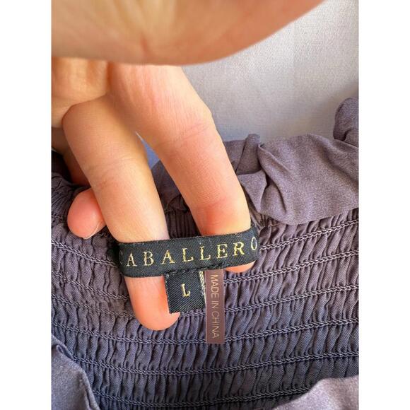 Caballero Rose Graphite Protea Paisley Jumpsuit Size L with Stains - Picture 8 of 11